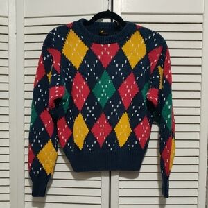 Colorful Argyle Women's Sweater